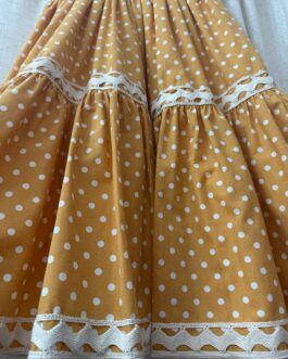 Vestido canastero mostaza lunar