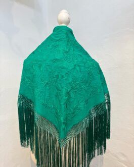 Mantón modelo PUERTO Liso Turquesa