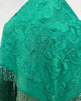 Mantón modelo PUERTO Liso Turquesa