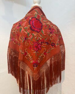 Mantón modelo PUERTO Teja