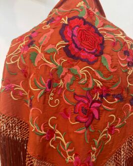 Mantón modelo PUERTO Teja