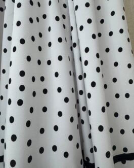 Vestido blanco lunar negro