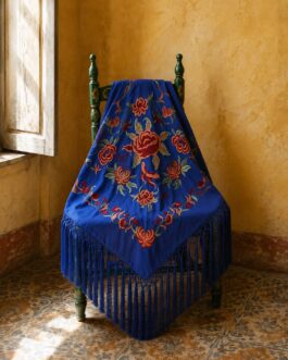 Mantón modelo SEVILLA Azul Añil