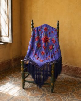 Mantón modelo SEVILLA Malva Azulado