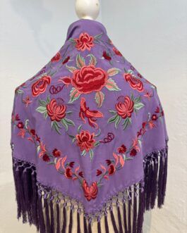 Mantón modelo SEVILLA Malva