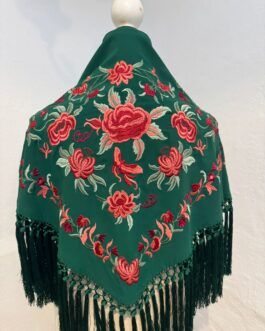 Mantón modelo SEVILLA Verde Botella
