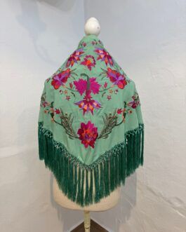 Mantón modelo CÁDIZ Verde Agua