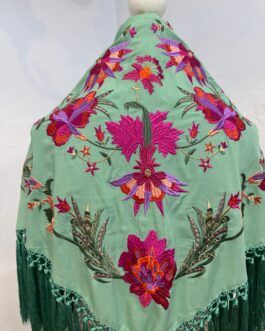 Mantón modelo CÁDIZ Verde Agua