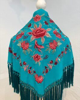 Mantón modelo SEVILLA Turquesa