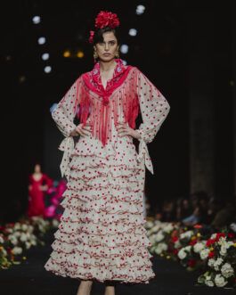 Vestido blanco lunar rojo