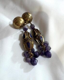 Pendiente latón morado