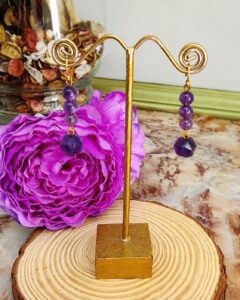 Pendientes Piedras Morado