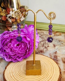 Pendientes Piedras Morado