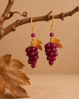 Pendientes Uvas Buganvilla Oscuro
