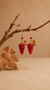 Pendientes Uvas Burdeos