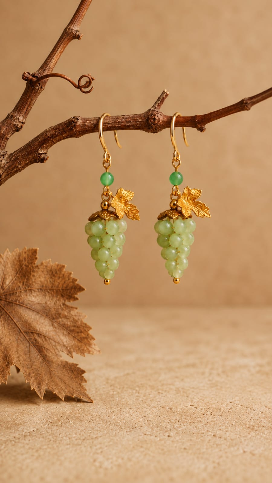 Pendientes Uvas Verde Claro